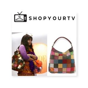 OG: Vintage Lucky 𖣴 Ugly Betty Bag Patchwork Leather Suede Hobo Handbag 𖣴 aso TV